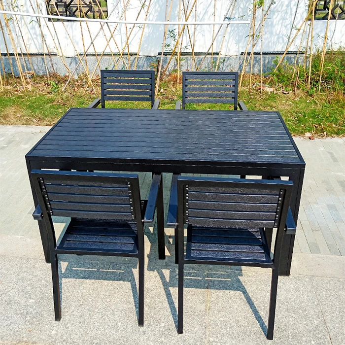 high quality modern plastic  restaurant outdoor dinner table chair set