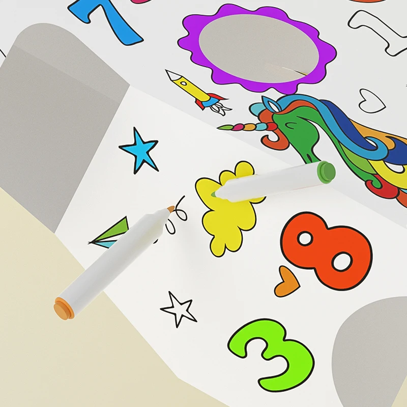 Kids Eco-friendly Painting 3D DIY Creative  unicorn Doodle Cardboard Toys