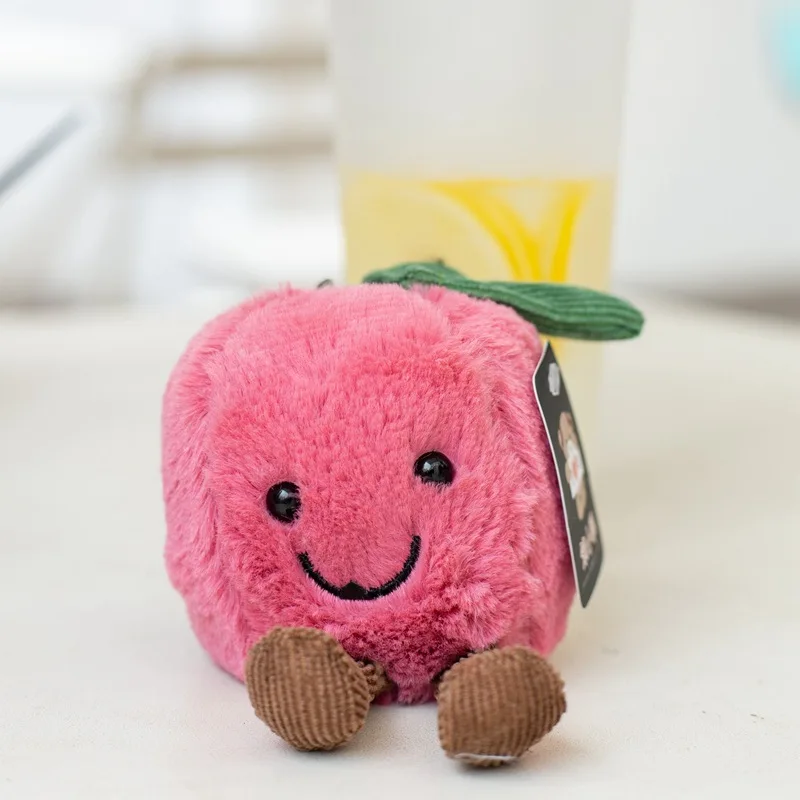 Wholesales 15cm Cute avocado pendant plush toy fruit Watermelon small doll bag pendant catching machine Toast doll for girl gift