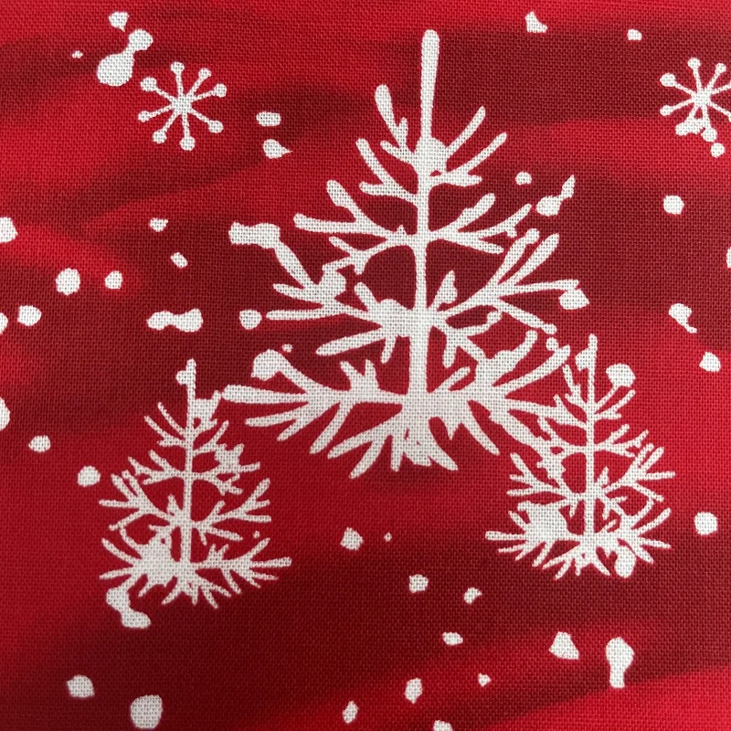Hot Selling Beautiful Customized Snowflake Printing New Year Design Cotton Fabric