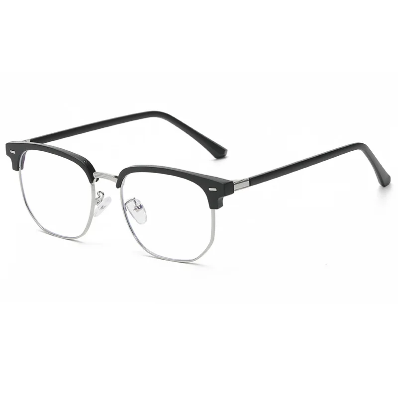 TR90 black eyebrow irregular square black silver monturas opticas 2023 blue light blocking 2024 men eyeglasses frames for women