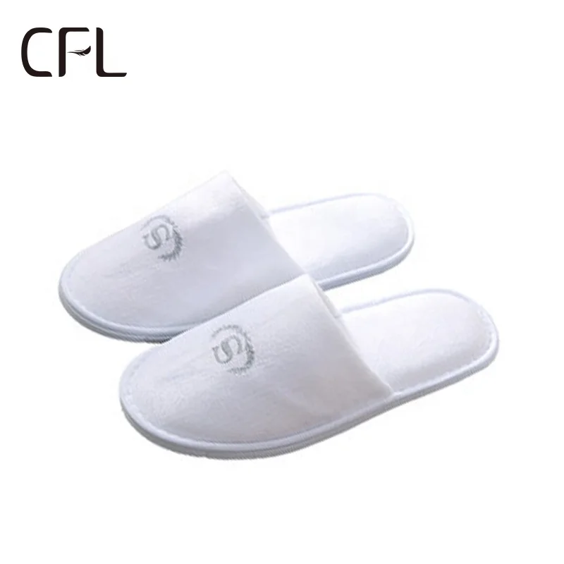 CFL hotel bathroom slipper logo hotel white slippers for hotel guestrooms hospitality supply luxury