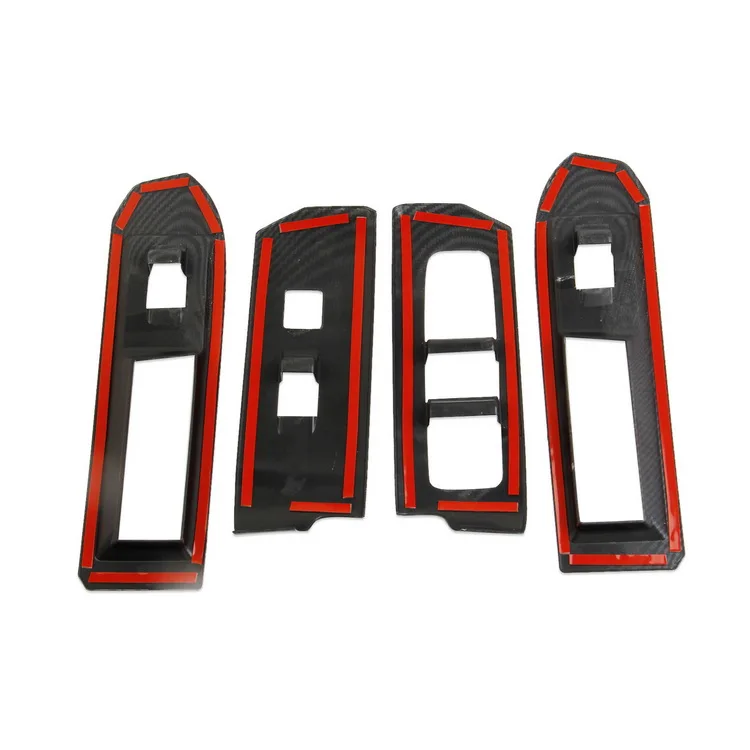 Carbon fiber style car accessories interior decorative door window lift switch panel trims cover for Toyota Tacoma 2024