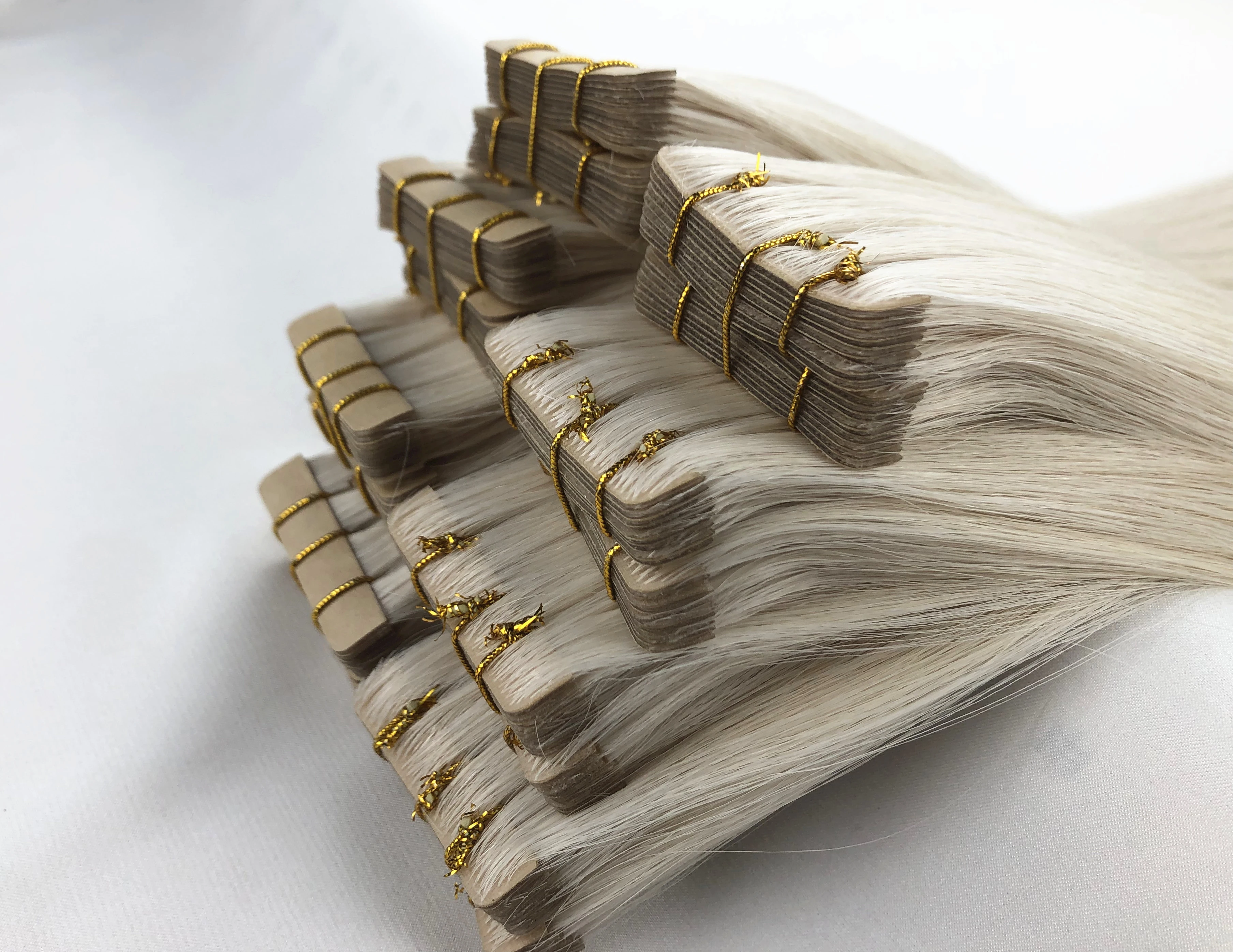 Plucharm Wholesale Price Virgin European 10A 12A Double Drawn Human Injection Tape in  Hair Extension