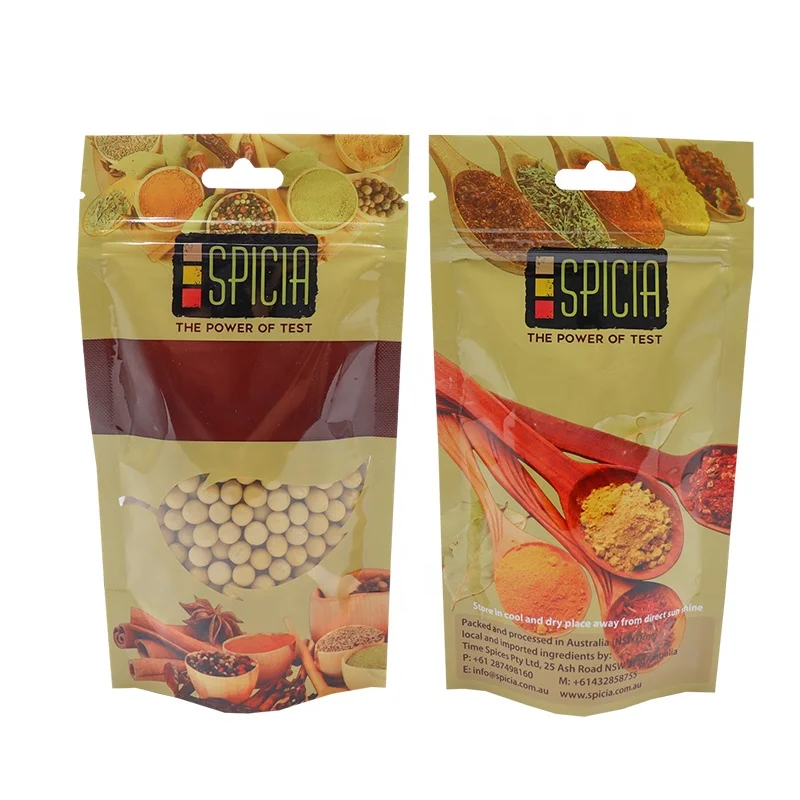 Quality Food Grade Stand Up Pouch For Seasoning Spice Paper Packaging Pouch Packing Bag Spice Powder Pouch Packaging