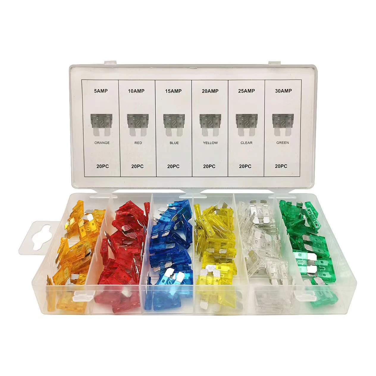 ZM 0680 120PCS 5A/10A/15A/20A/25A/30A  120pc High Assorted Car Fuse Set