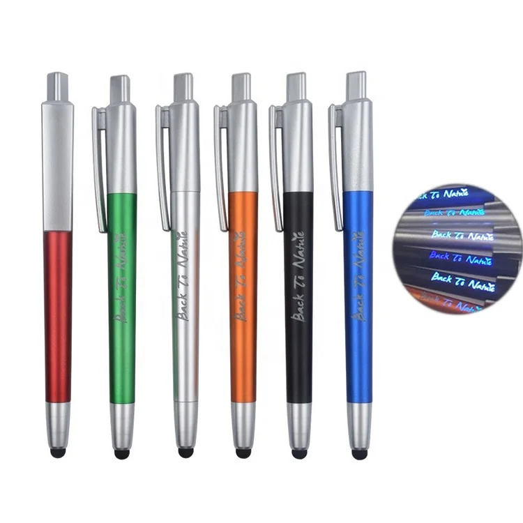 3 in 1 Smart Stylus Ballpoint Pen Custom LED Light-Up Advertising Promotional Pen with Logo