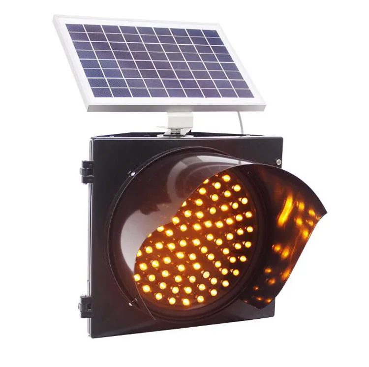 8W 10W LED flash blinking lamp Solar battery powered flashing yellow light