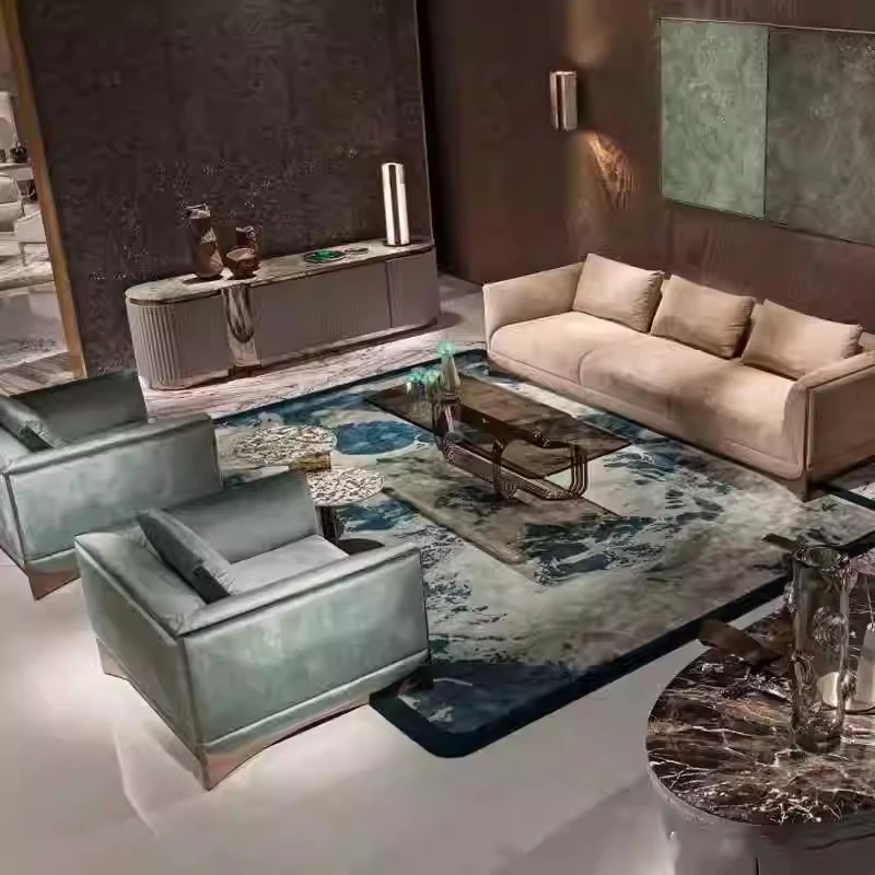 Furnistyle Best Sell 4 Seater Large Couch For Villa Beige Comfortable China Furniture Living Room Fabric Sofa Luxury Sofas