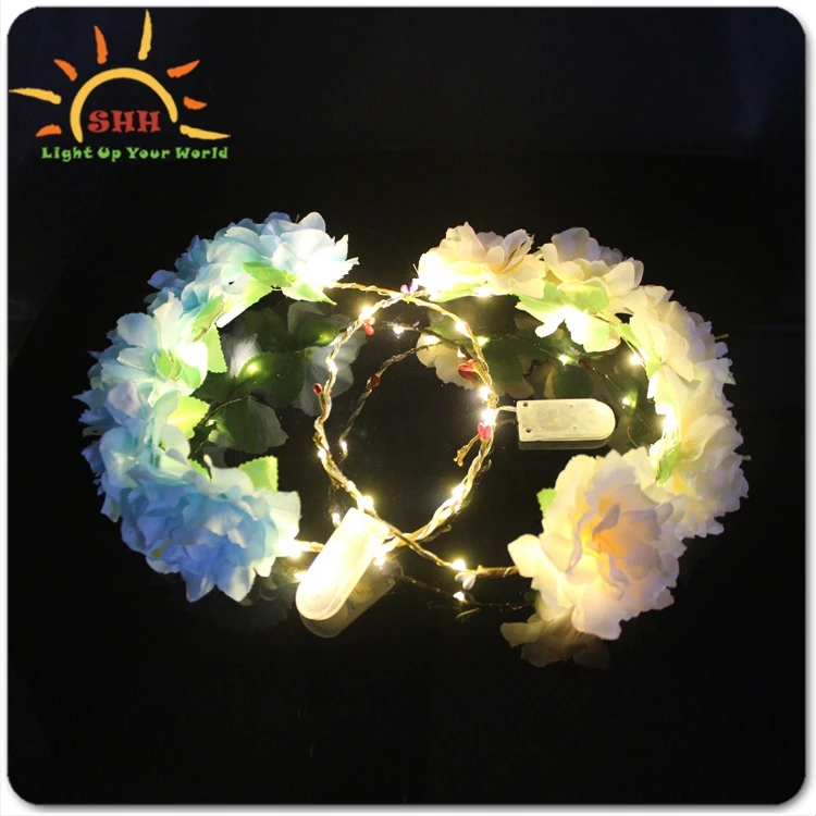 Flash Flower Wreath For  Wedding/Festival/Party  Decoration  LED  Glowing  Flower Garland