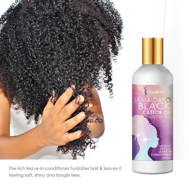 Black Castor Oil Sulphate Free Split Ends Coconut Leave In Conditioner For African Hair Smooth And Moisturize