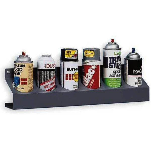 Garage Spay Can Organizer Heavy Duty Premium Metal Construction Wall Mountable Display 6 Bottles
