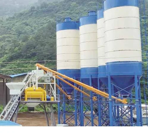 35-75m3 Mobile Ready Mix Concrete Batching Plant cheaper cost concrete mixing plant cement silo cement mixer screw conveyor