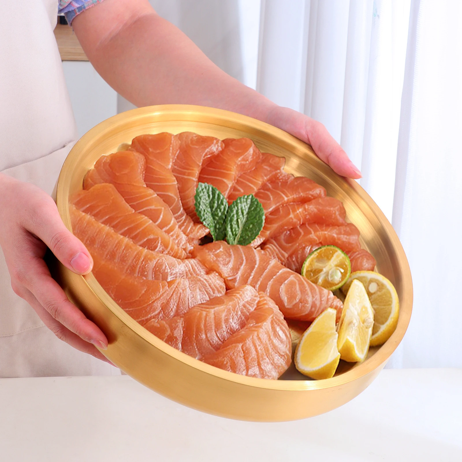 Food restaurant use Ice Plate Western Restaurant Food Salmon Seafood Sushi Serving Plate