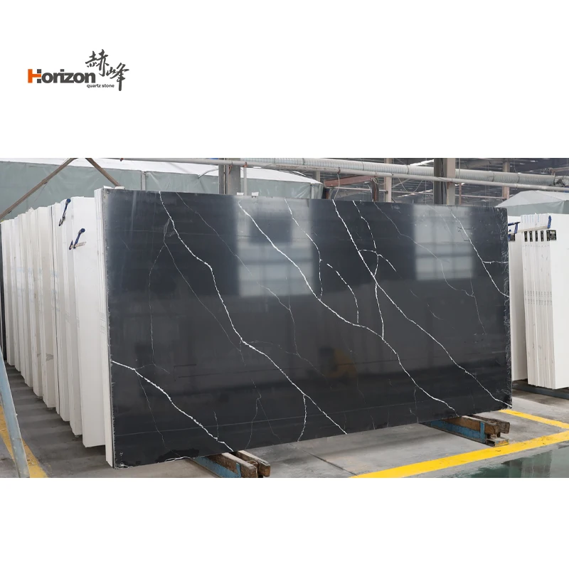 Horizon black Calacatta quartz stone slabs quartz for kitchen artificial quartz slab countertops