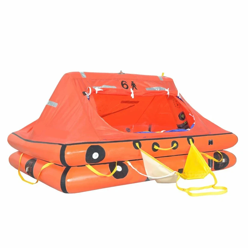 Cheap Auto Throw Over Board 10 Man Life Raft Cradle Emergency 2 4 6 8 12 25Persons Self Inflatable Life Raft For Yacht
