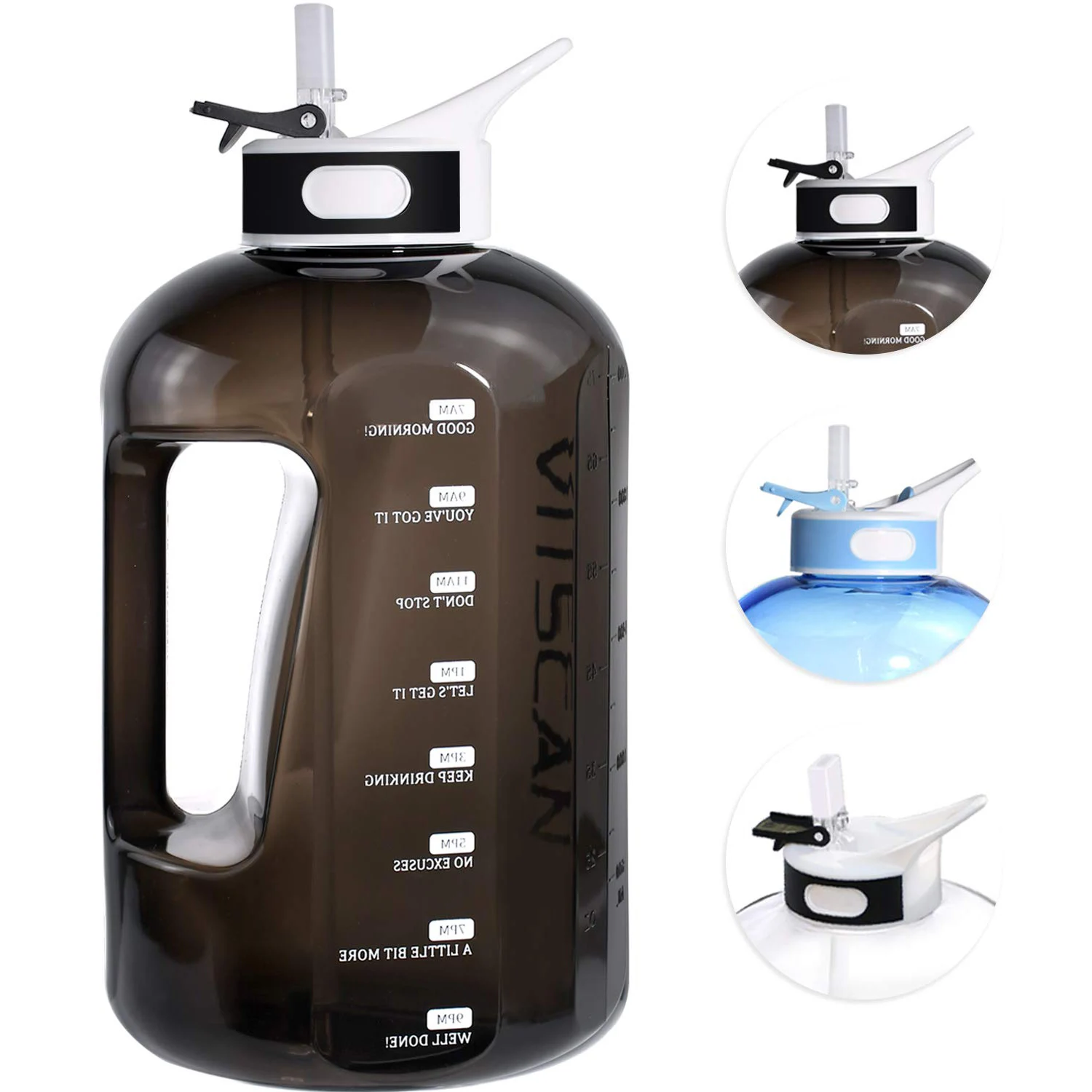 Бутылка для воды объемом 2,2 л, не содержит Бисфенол А, объем 75 унций, пластиковый носик, большая бутылка для воды с гидратацией