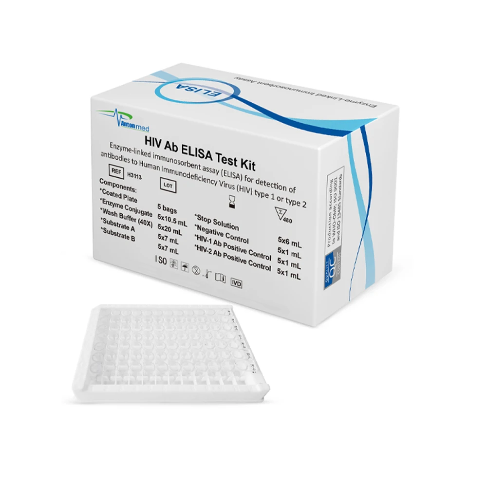 HIV AB ELISA TEST KIT for clinical screening and diagnosis of Human Immunodeficiency Virus infection