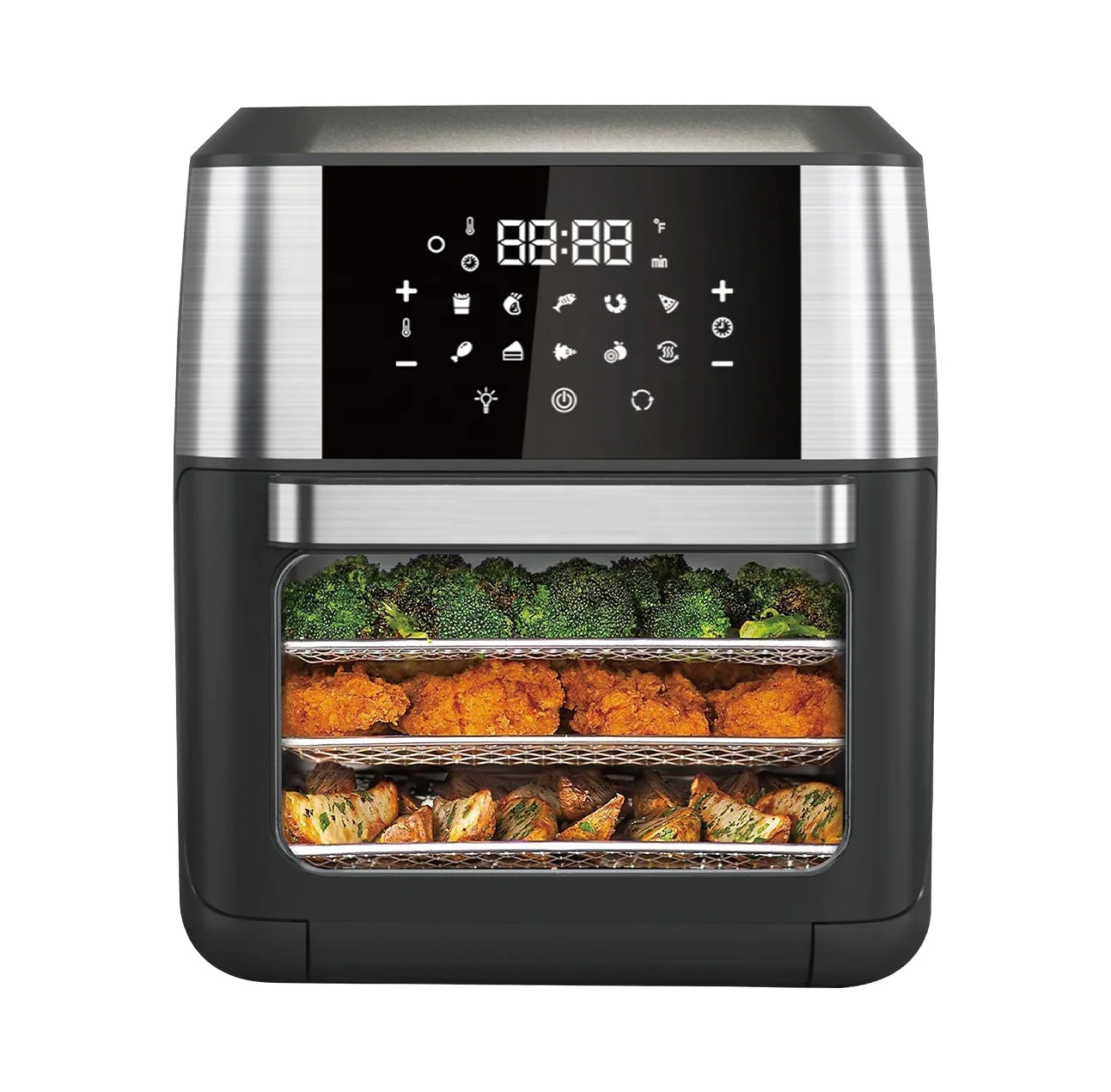 15/18L Lar Capacity Digital Control Air Fryer Oven Smart Household Electric Oven with Visible Window Made of Plastic