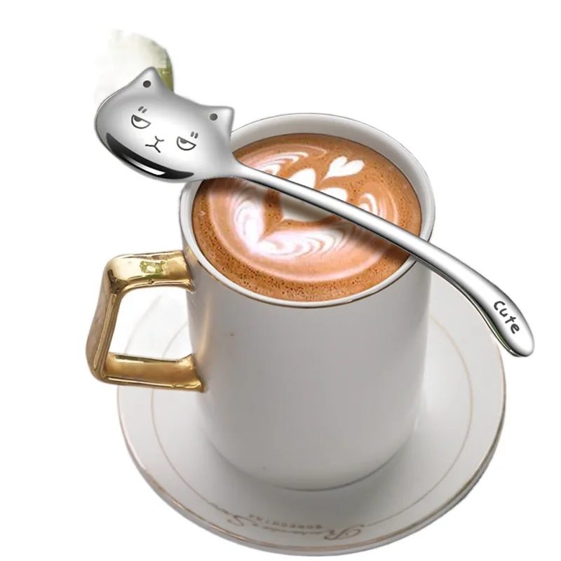1PCS Funny Tea-Spoon For Coffee Long tail Coffee spoon Long Handle Spoon Birthday Gift 304 Stainless Steel Tableware
