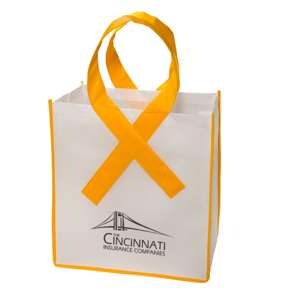 Branded Fight Against Breast Cancer Go Pink Recycled Non-woven Grocery Shopping Bag