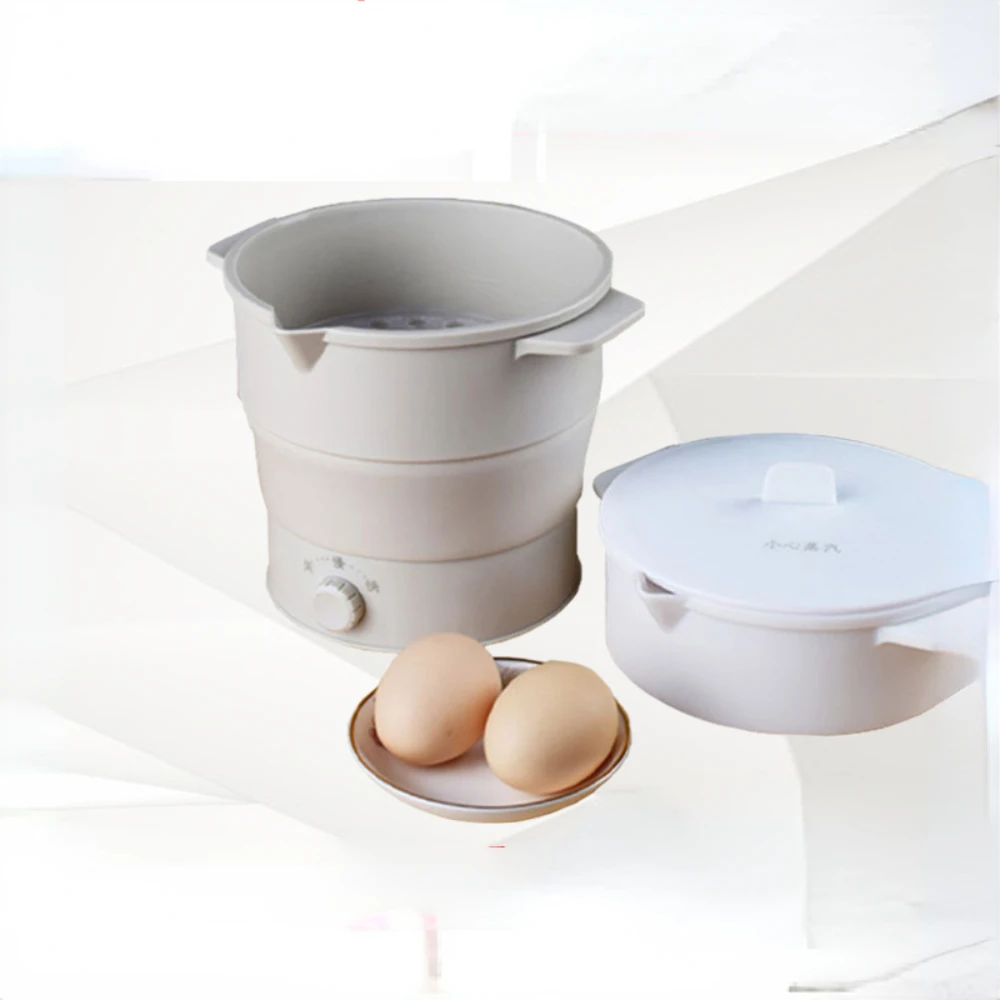 Silicone Folding Electric Cooking Pot Travel Portable Compressible Kettle Student Mini Noodle Cooking Folding Small Hot Pot