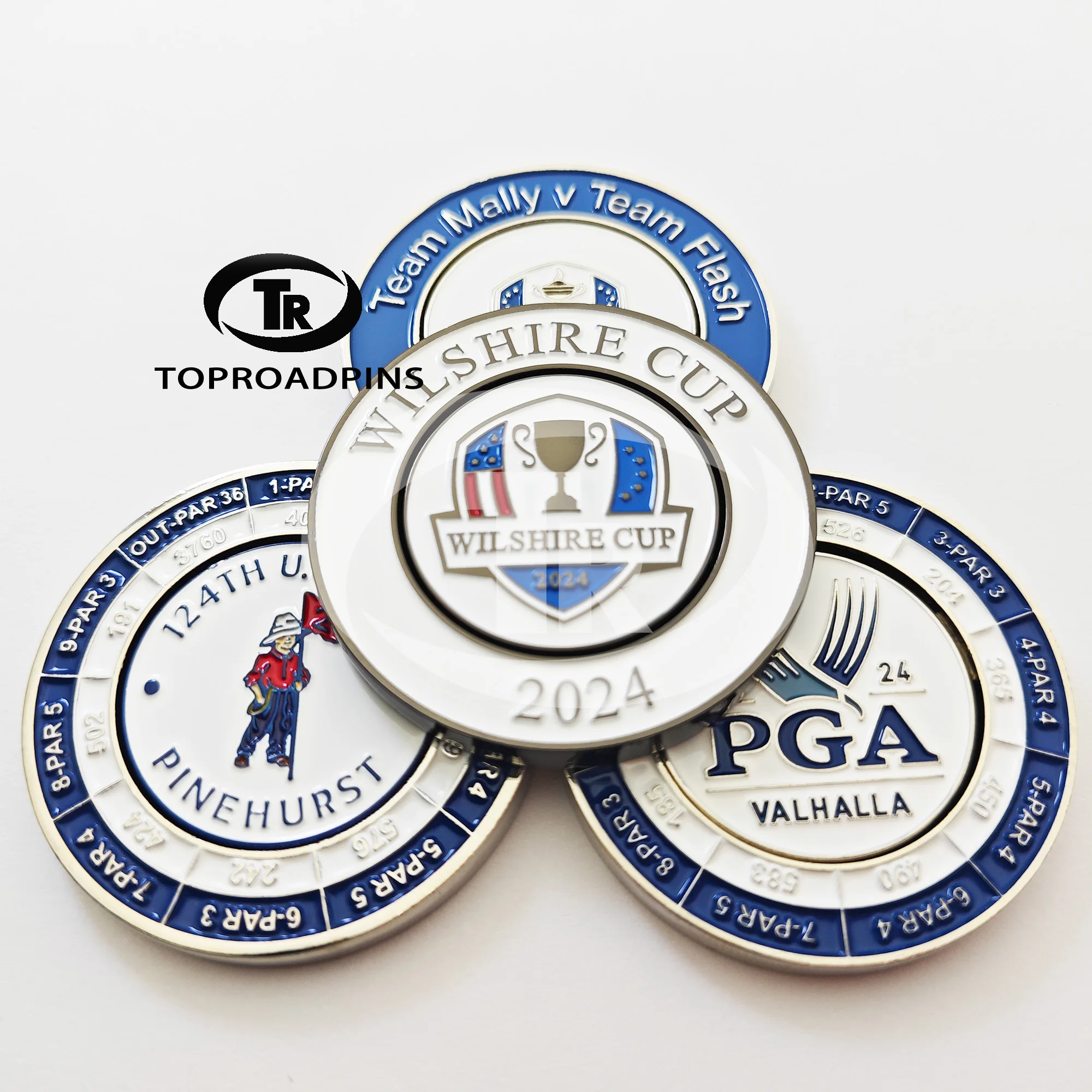 Manufacturer Designer Custom Iron Craft Engraved Double Sided Golf Ball Marker Golf Hat Clip