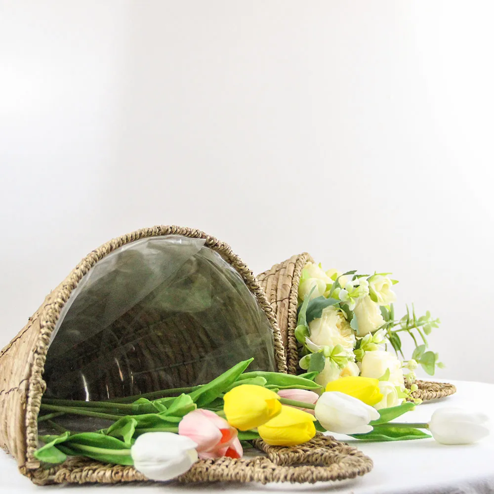Natural large flower pots wholesale woven rattan indoor plant pot planter for home and garden