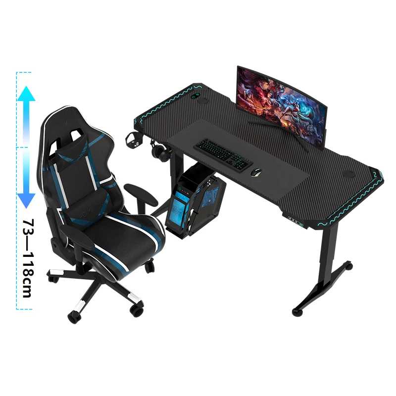 AOR ESPORTS Ergonomic Modern Electric Adjustable Height Office Sit Stand Desk Stand Up Desk Standing Desk Electric Table