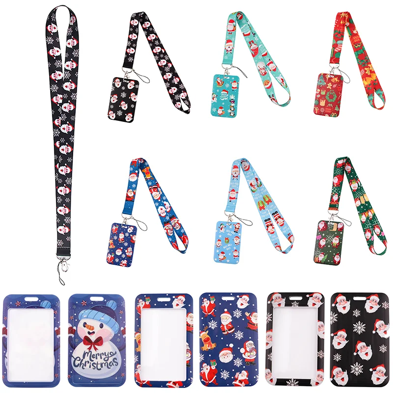 Christmas Lanyards 25mm Teacher Neck Phone Strap Keychain Lanyard With ID Card Badge Holder