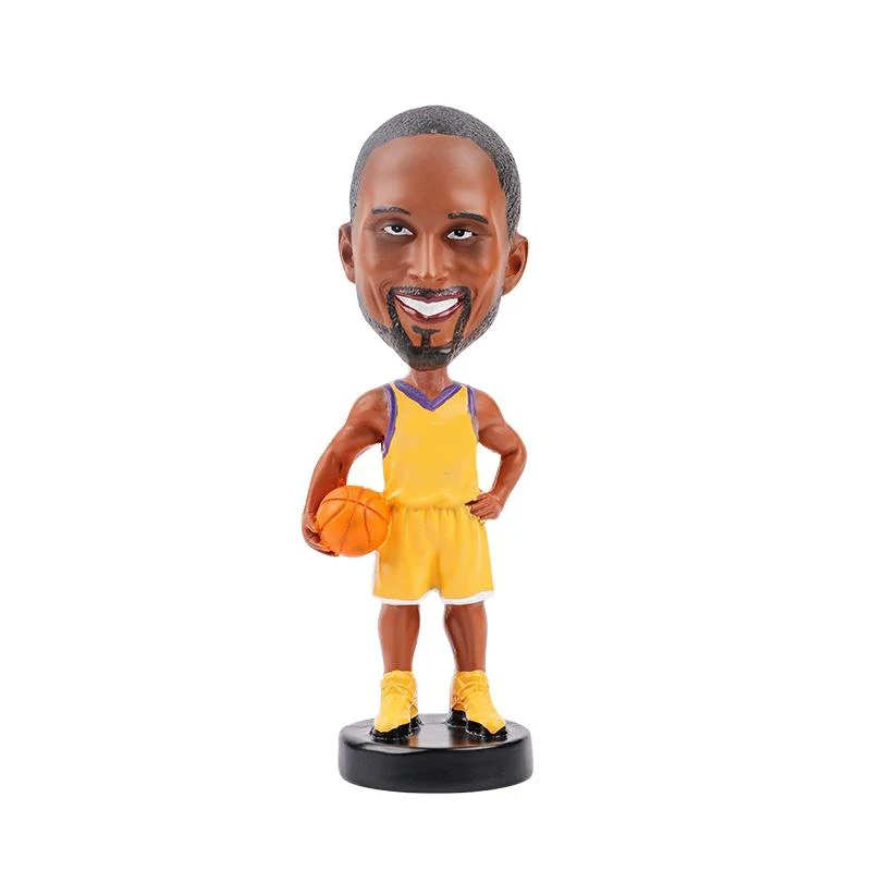Low price custom blind box basketball superstar bobblehead doll home decor resin craft basketball bobble head car decor boy gift