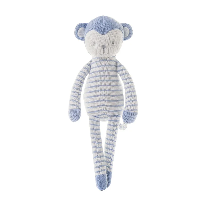 New blue woolen cloth monkey plush toy baby companion doll cute cute baby birthday gift