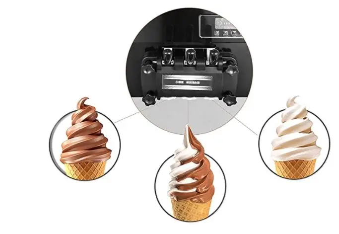 hot sale 2 1 mixed commercial automatic softy ice cream machine with 3 flavors beater
