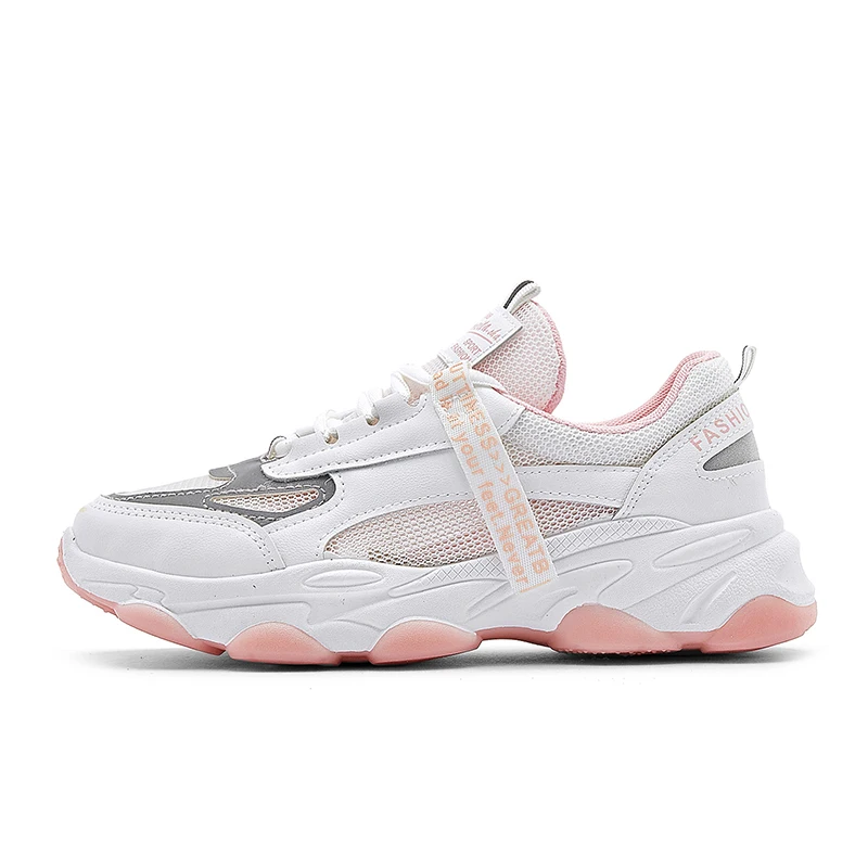 Дышащая сетчатая Корейская спортивная обувь на толстой подошве для женщин и женщин