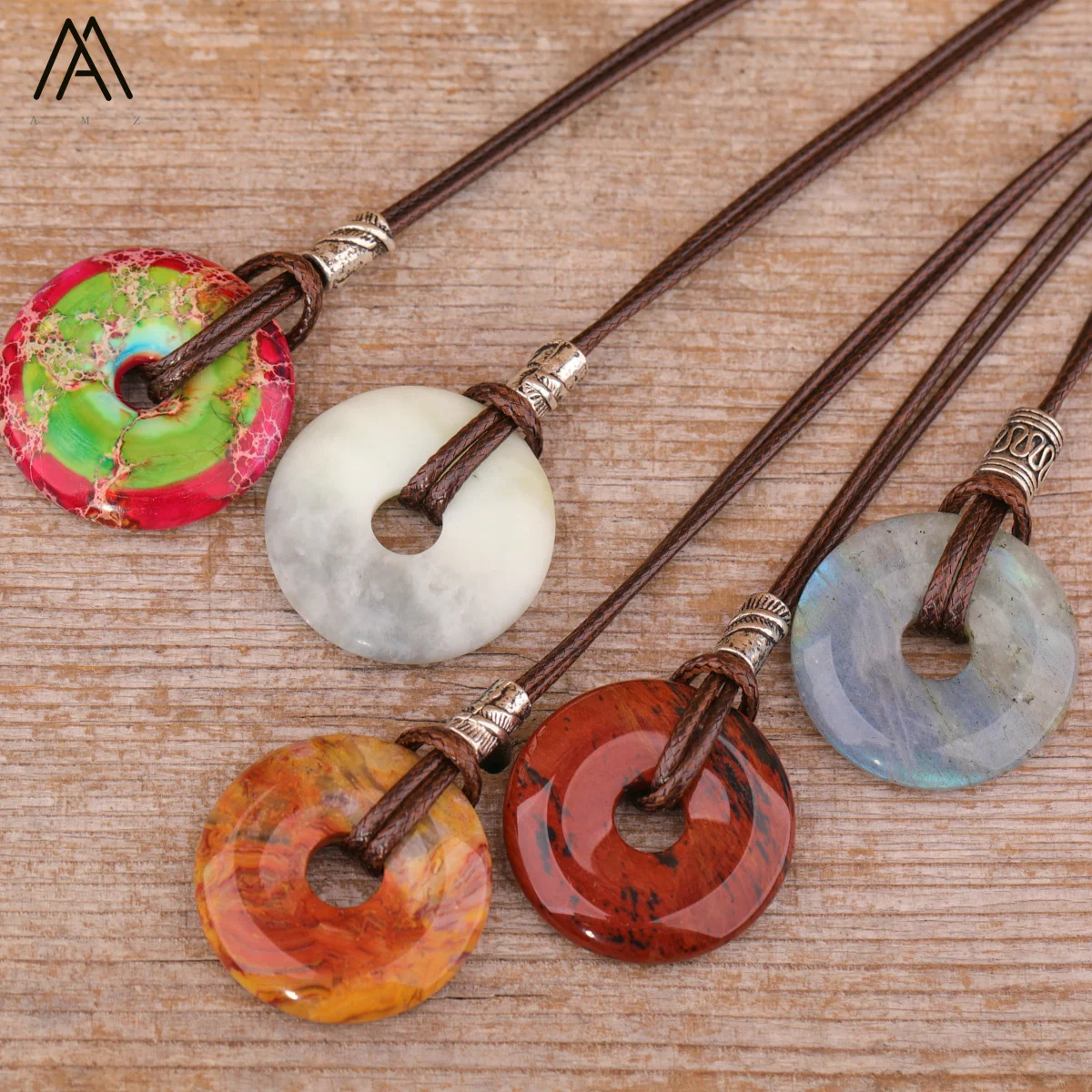 30mm Crystal Donut Pendant Necklace Trendy Jewelry for Men Birthday Gifts