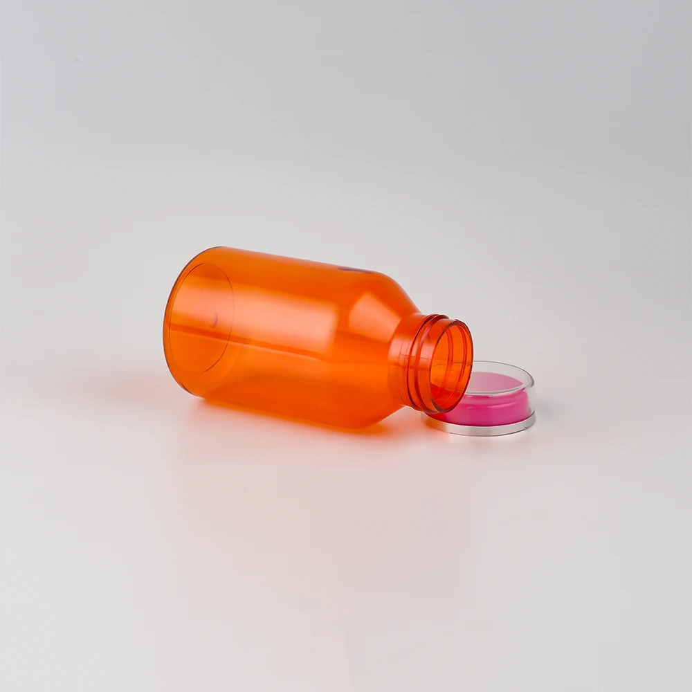 GENSYU Orange Customized Empty Classical Design Nutrient Supplement Pill Bottle Canister