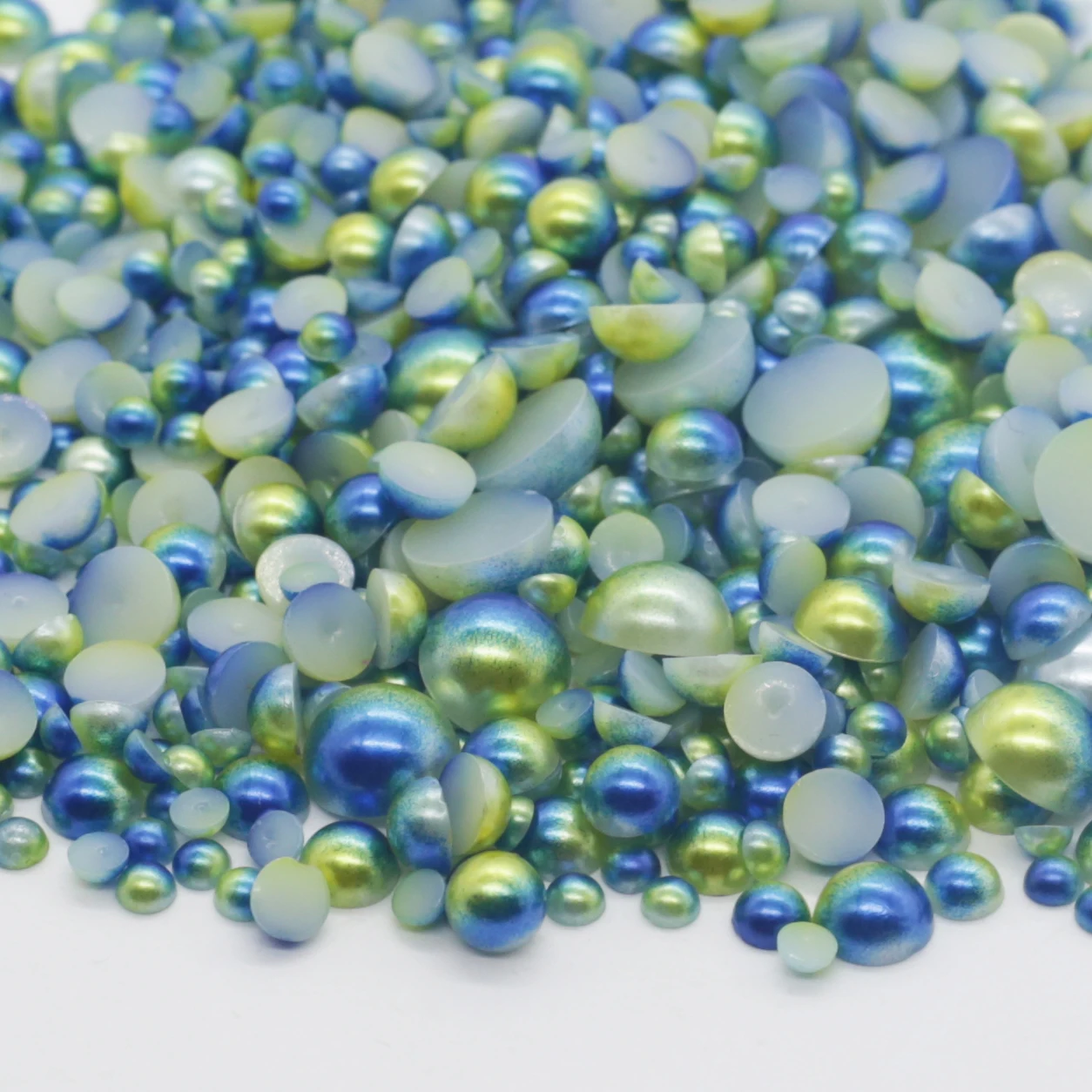 XULIN Free Sample Custom Size Color 1.5mm-10mm Mix Flat Back White Pearl For Nail Decoration