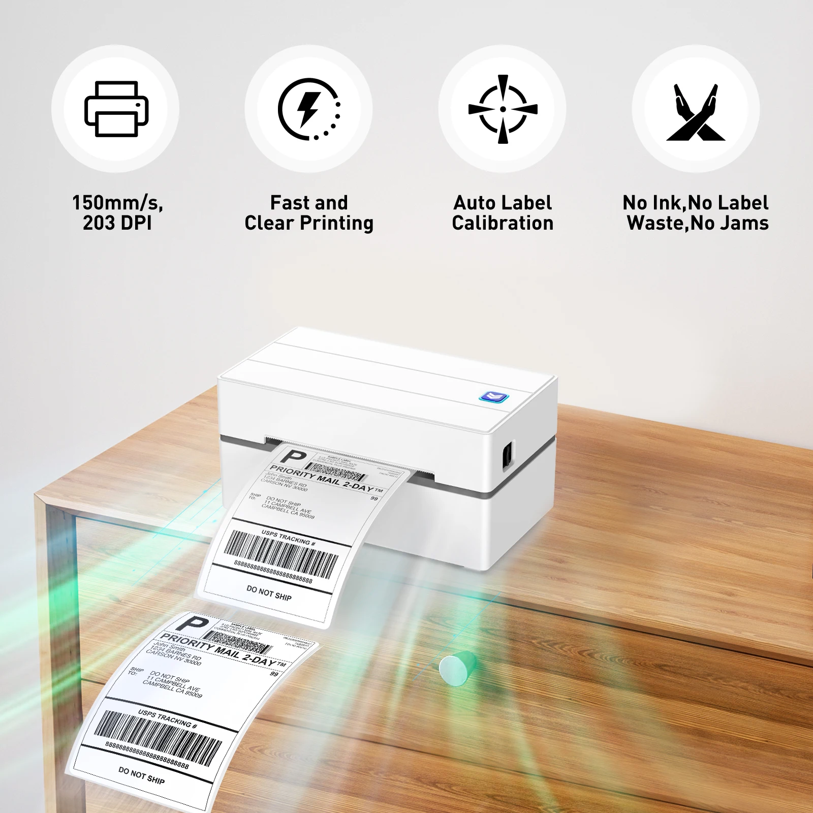 Uyin Y810  factory price 110mm FBA shipping label printer 4inch 4x6 Barcode Waybill Bluetooth Printer for express industry