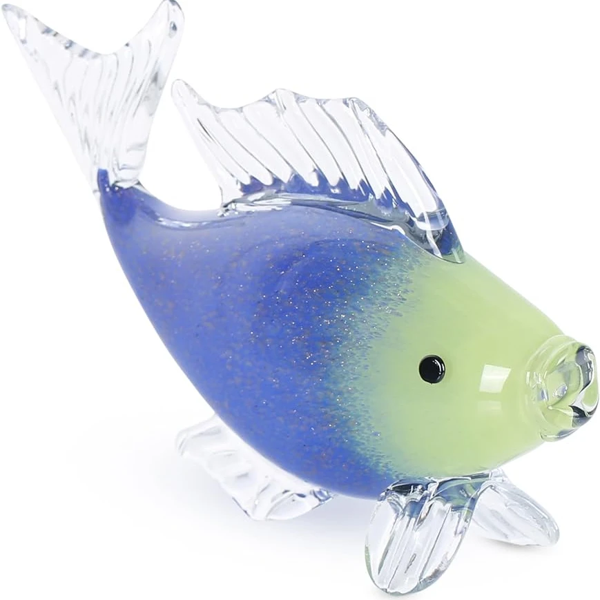 Hand Blown Glass Tropical Fish Figurines Collectibles Ornament Decorative Objects