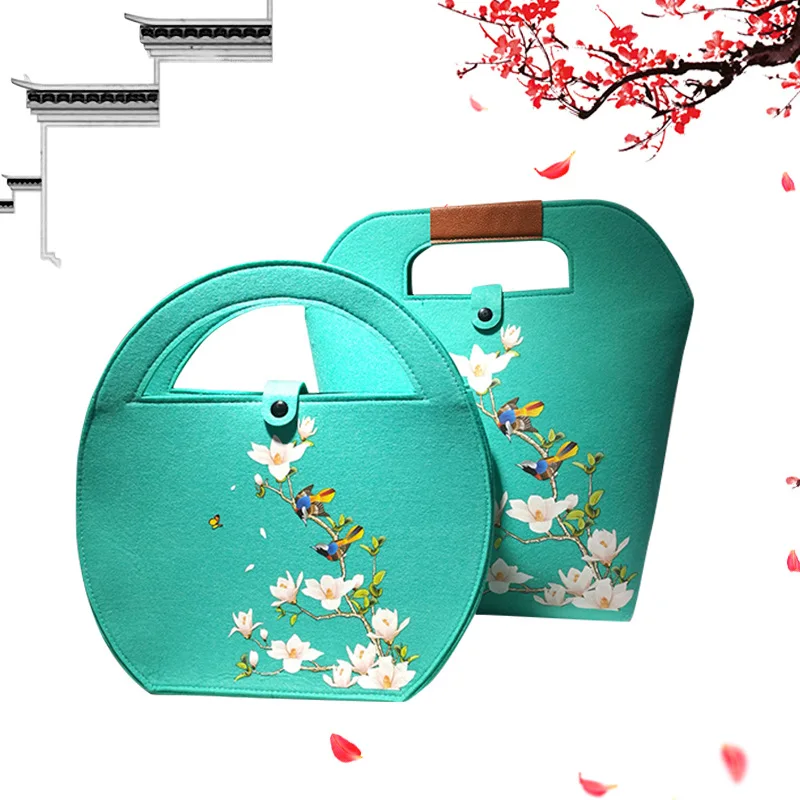 Felt shopping bag sundries portable gift felt bag storage bag Customizable logo felt handbag