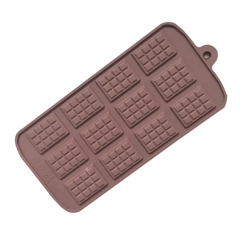 MJ bakery factory free sample 12 hole waffle shape silicon resin mold, silicon chocolate moulds, silicone cake decoration mold