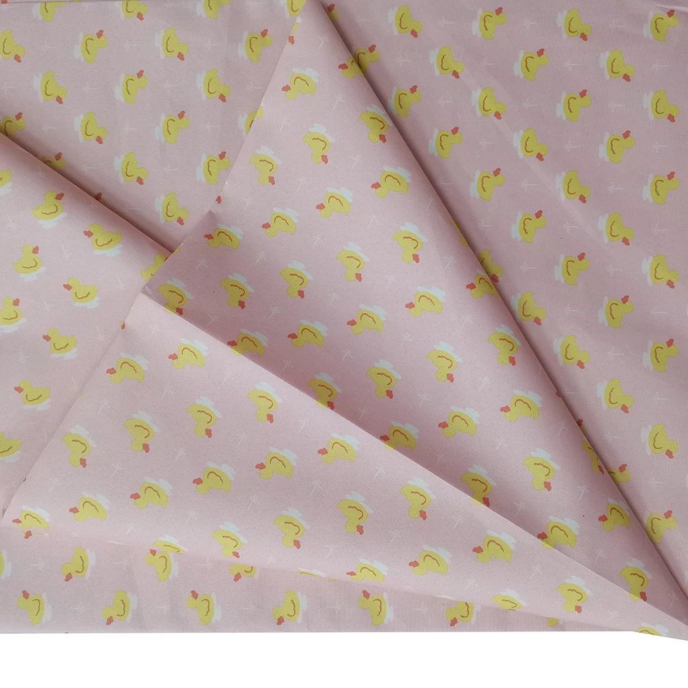 Wholesale pul waterproof cloth diapers cartoon duck printing bed sheet bedding fabric