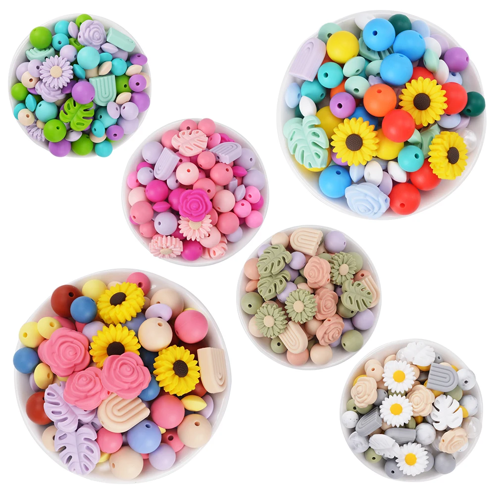 Wholesale Low Moq Loose High Quality Food Grade Silicone Fruit Beads Bpa Free Soft Silicone Cactus Beads For Baby Teething