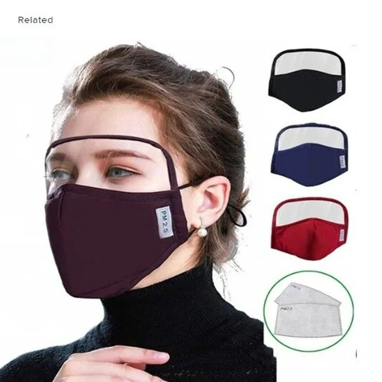 
Amazon Top Seller Mask With Eye Shield Anti Droplets Anti Virus With PM 2.5 Filter Washable Mouth And Eye Protection Mascarilla 