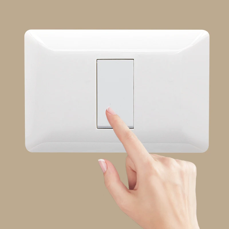 High Quality White 16a  PC Material 1 gang one way home electric Wall light switch