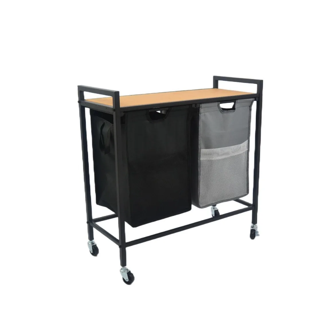 Hot Sale Double Laundry Hamper Lid Rolling Laundry Basket Organizer with Wheels Iron-Made Laundry Sorter