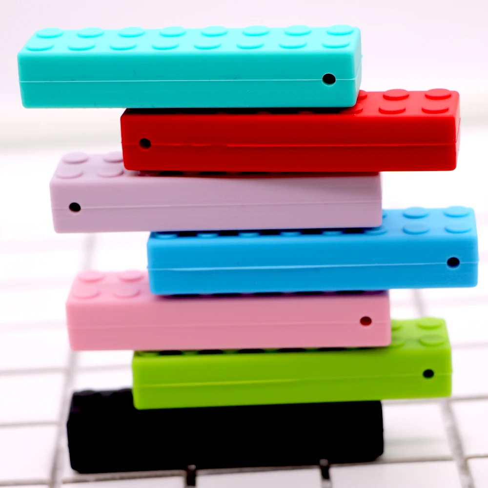 Educational Toys Silicone Building Blocks Rainbow Silicone Balancing Brick Sensory Necklace Stacking Toys Montessori Toys for Ki