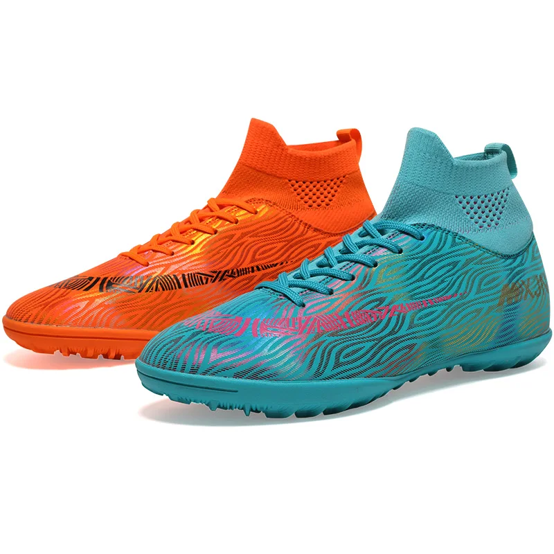 2020 новый дизайн мужские резиновые улитки футбольные спортивные кроссовки, крытые Футзальные бутсы fly трикотажные футбольные кроссовки для мужчин, MOQ 1 пара