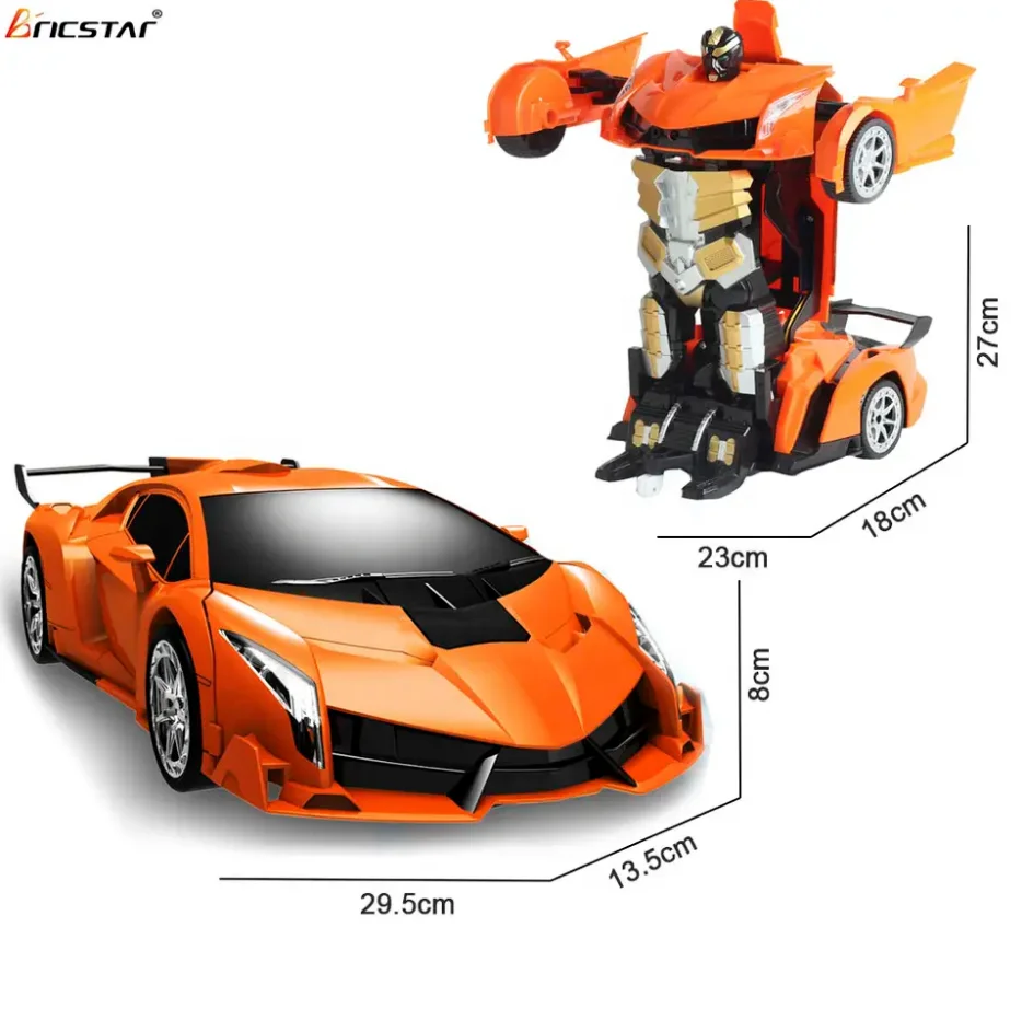 Bricstar Auto demo Remote Control Car Robot Toy gesture Transform 27M 1:18 5CH RC Deformation Car Toy With Light
