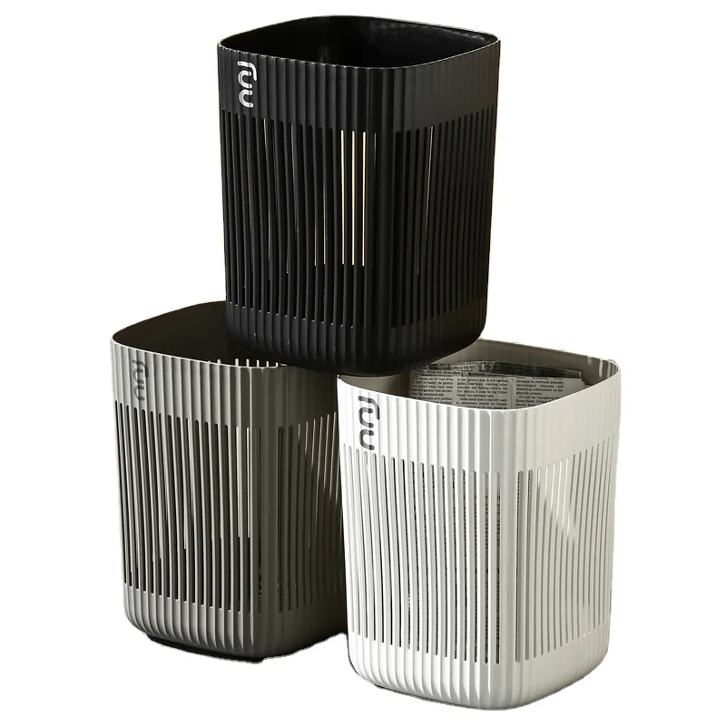 Большая пластиковая корзина для мусора с отверстиями в нордическом стиле ванной комнаты